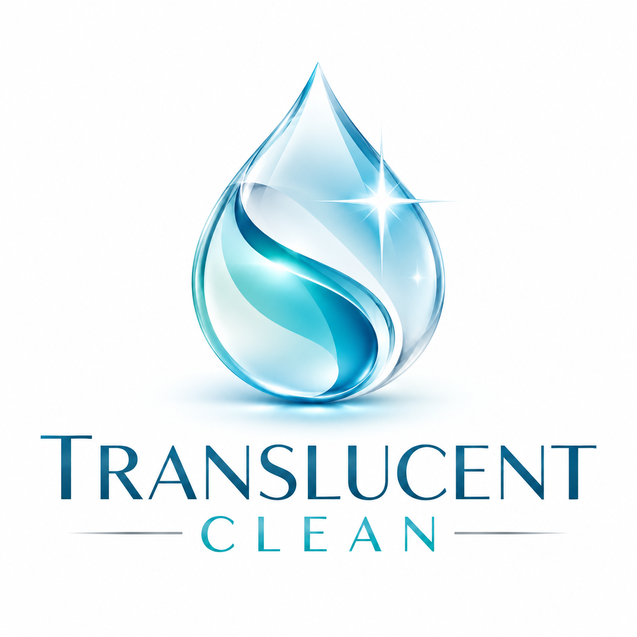 Translucent Clean glass droplet logo